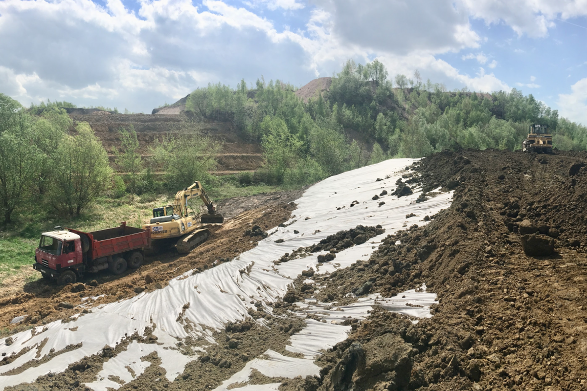heavy machinery performing earthworks